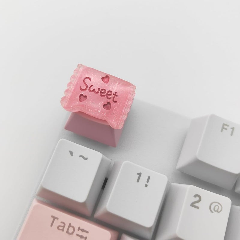 Elacgap Personalized Cute Pink Keycap Handmade OEM Profile DIY Custom Keycap for Mechanical Keyboard MX Switch (Candy) - Image 1